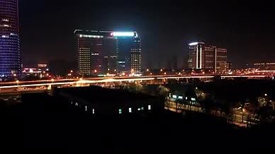 4K南京江北新区明发集团浦口夜景延时摄影视频的预览图